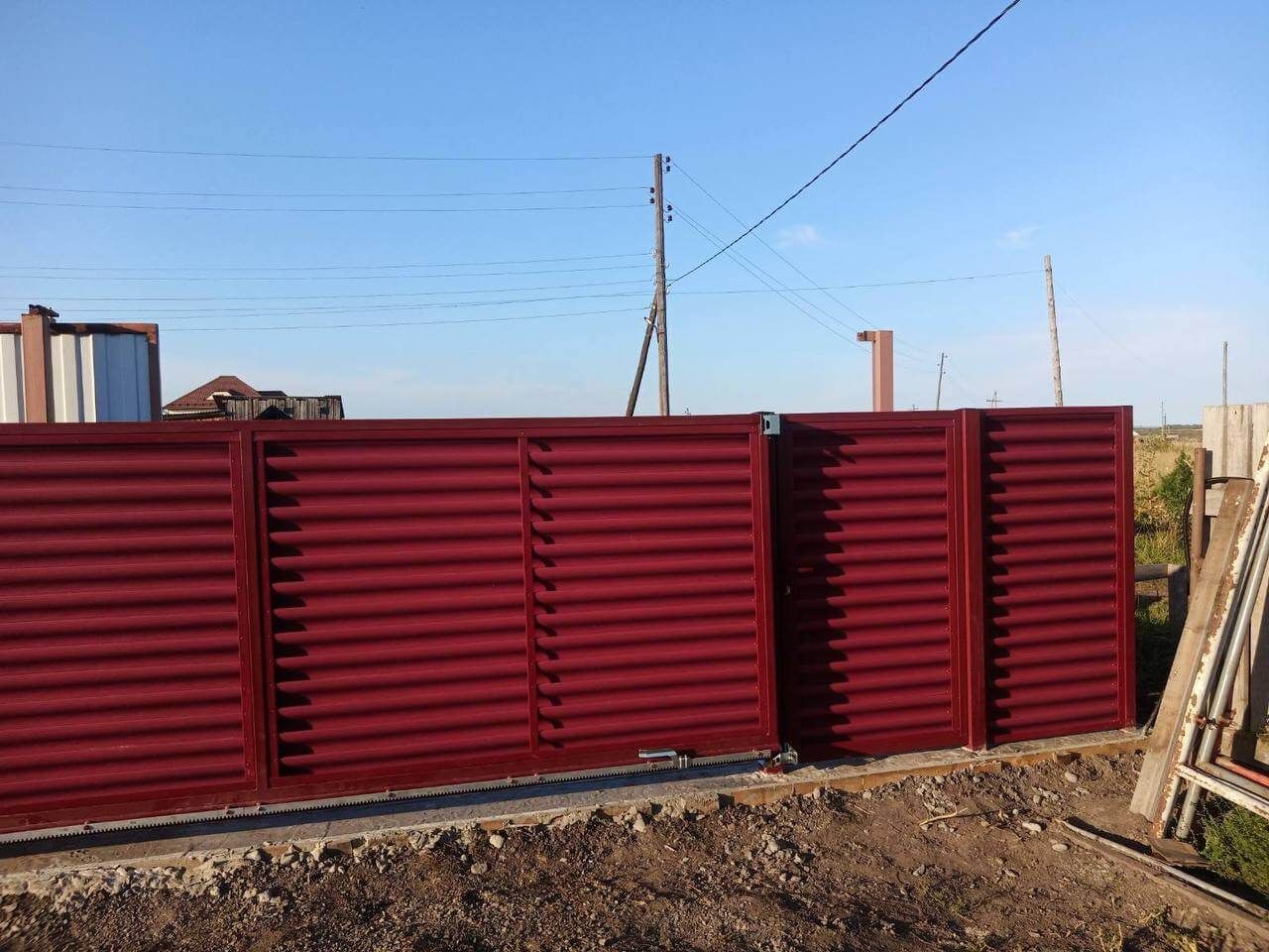 Забор-жалюзи 44м RAL3005/3005 Красное Вино двусторонний фото 2 в Горно-Алтайске