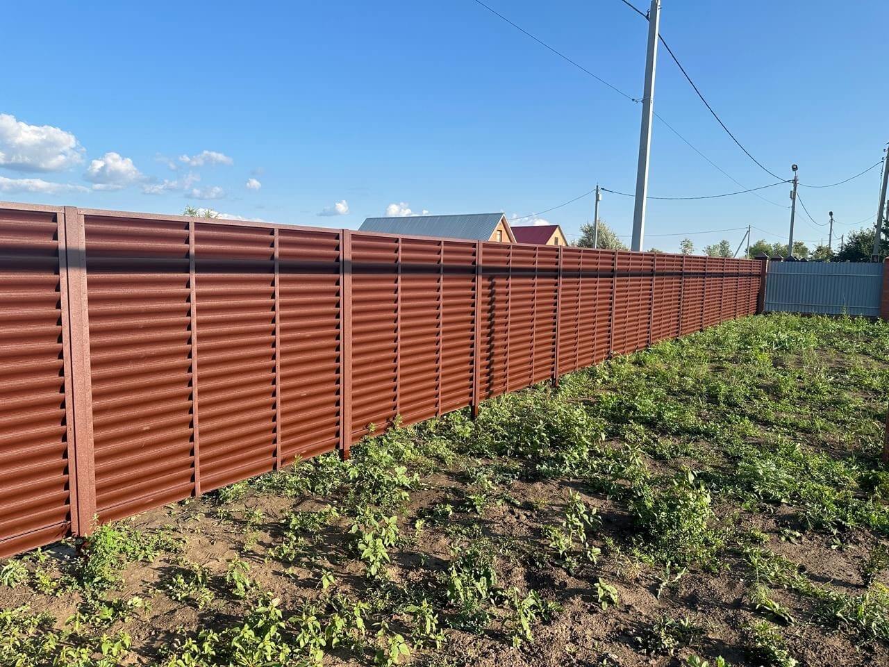 Забор из ламелей Еврожалюзи 53м RAL8017/8017 Шоколад двусторонний МАТТЕ в Горно-Алтайске