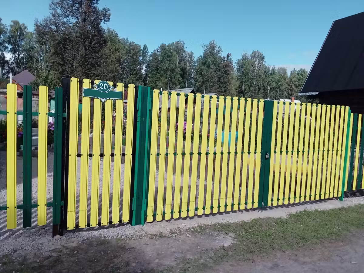 Забор из евроштакетника 13м RAL1018 Желтый в Горно-Алтайске