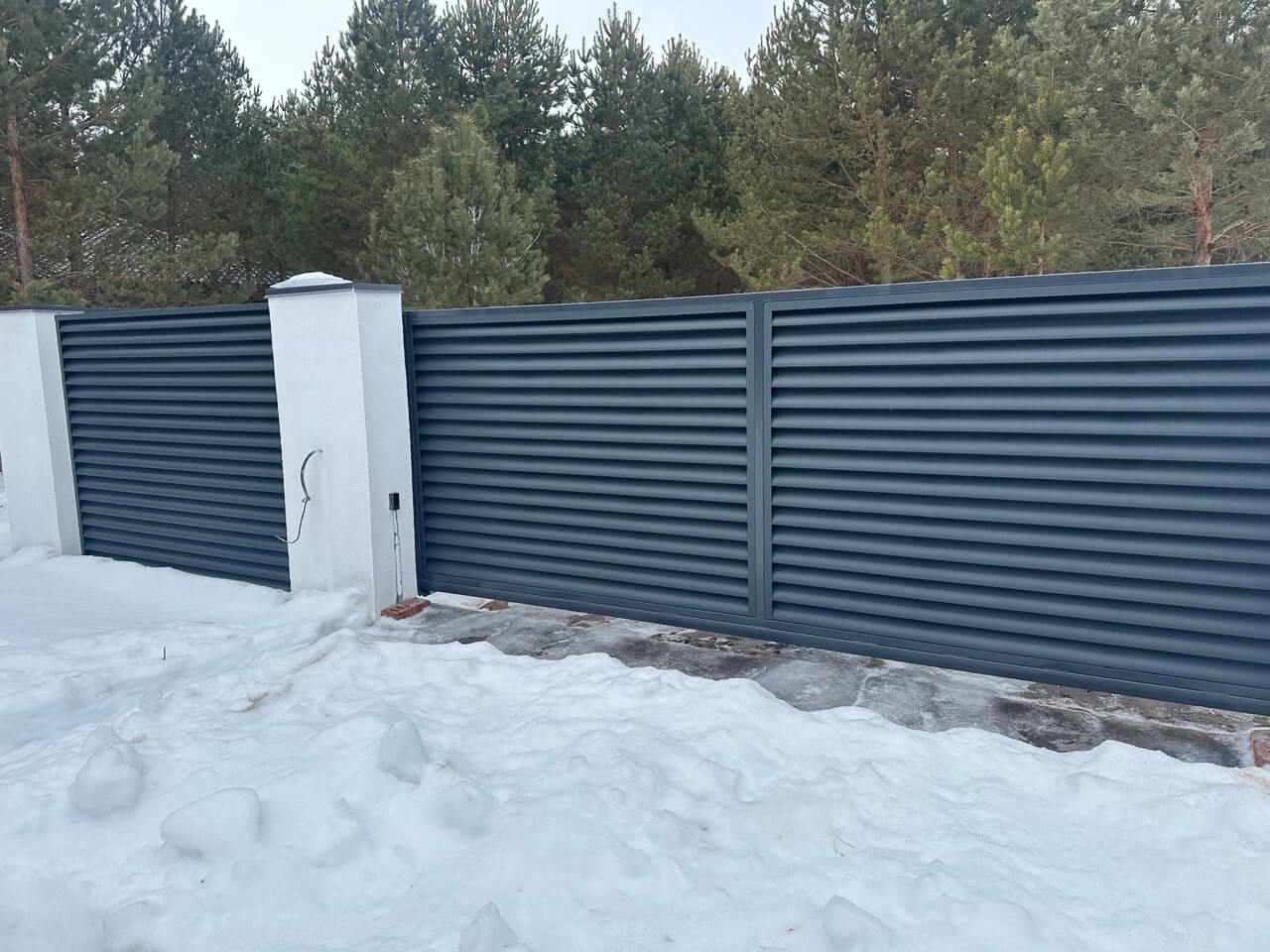 Забор-жалюзи 76м RAL7024/7024 Серый Графит двусторонний МАТТЕ в Горно-Алтайске